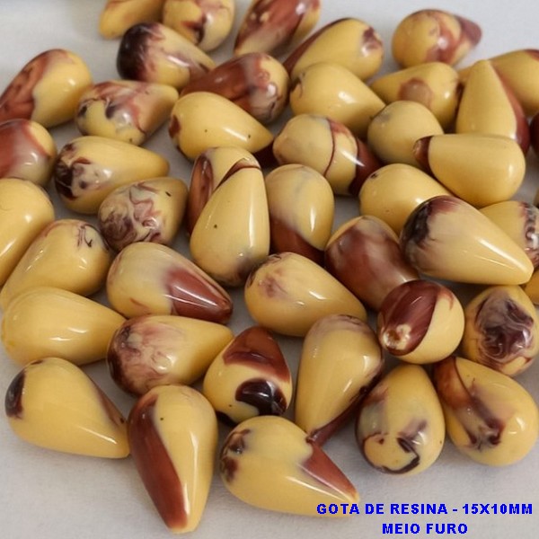 ACESSORIO NO BRUTO PRONTO PARA O BANHO - GOTA EM RESINA - TAMANHO 15X10MM - PESO 0,08 - (PEÇA VENDIDA POR UNIDADE) BRU000542C