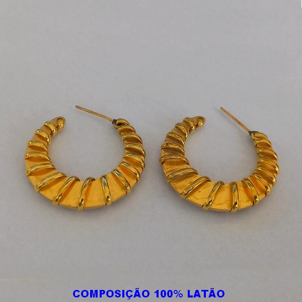 BRINCO NO BRUTO PRONTO PARA O BANHO(CX97) -  ARGOLA 100% LATÃO - TAMANHO 3CM - PESO TOTAL 9,45GR - BRU5637