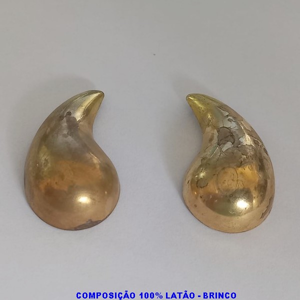 BRINCO NO BRUTO PRONTO PARA O BANHO - COMPOSIÇÃO 100% LATÃO - PESO TOTAL  4,9GR - TAMANHO 3CM - BRU4700