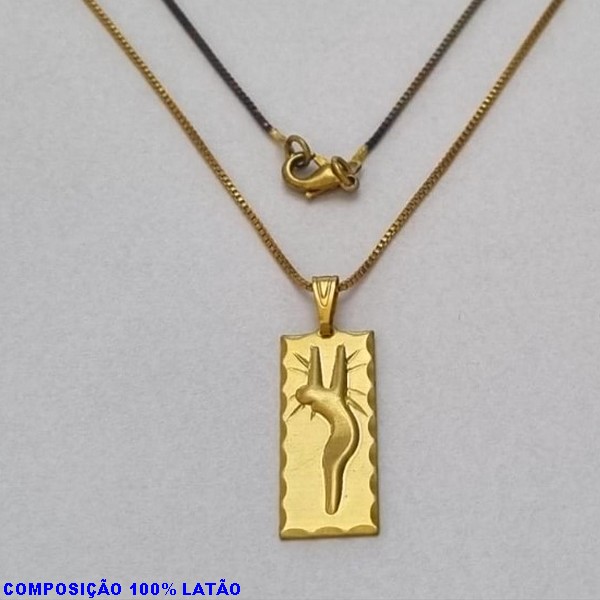 GARGANTILHA NO BRUTO PRONTO PARA O BANHO - (946) - GARGANTILHA COM CORRENTE VENEZIANA E PINGENTE PLACA 25X10MM C/ CRISTO - TAMANHO 45,0CM- FECHO LAGOSTA - PESO 3,5 BRU10051A