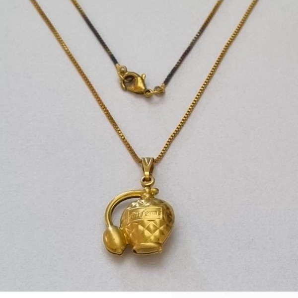 GARGANTILHA NO BRUTO PRONTO PARA O BANHO - (1853) - GARGANTILHA COM CORRENTE VENEZIANA E PINGENTE PERFUME DUPLO 16MM - TAMANHO 45,0CM- FECHO LAGOSTA - PESO 3,3GR BRU10057A
