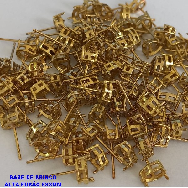BASE BRUTO PRONTO PARA BANHO -  BASE PARA BRINCO EM ALTA FUSÃO GOTA "6X8MM" (VENDIDO POR PAR) PESO DO PAR 0,07GR - BRU000575