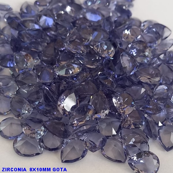 ACESSORIO NO BRUTO PRONTO PARA O BANHO - (ZIRCONIA) "8X10MM"  GOTA (PRIMEIRA LINHA)COMPOSIÇÃO 100% ZIRCONIA  - BRU000576