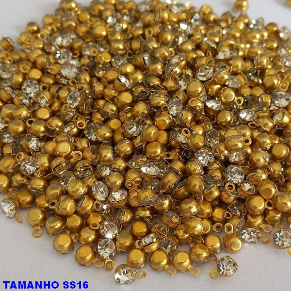 ACESSORIO NO BRUTO PRONT PARA O BANHO - PINGENTE PONTO DE LUZ COM UMA ARGOLINHA "(SS16)"  -(VENDA POR UNIDADE) COMPOSIÇÃO 70% LATÃO E 30% VIDRO BRU000578