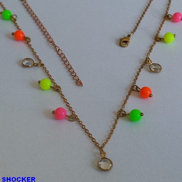 SHOCKER BRUTO PRONTO PARA BANHO(CX44) PESO TOTAL 3,7GR  - FECHO LAGOSTA -TAMANHO 40CM+EXTENSOR)   BRU2203A