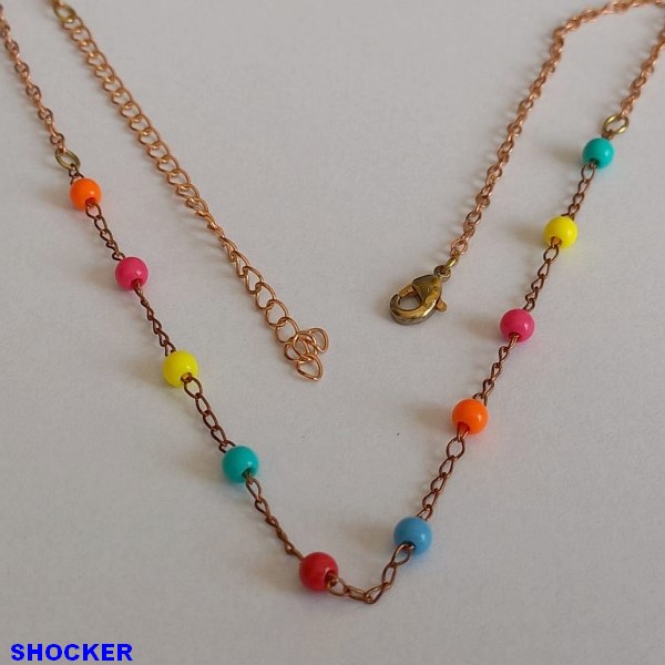 SHOCKER BRUTO PRONTO PARA BANHO(CX87) PESO TOTAL 3,7GR  - FECHO LAGOSTA -TAMANHO 40CM+EXTENSOR)   BRU2210A