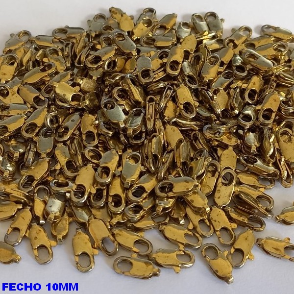 ACESSORIO NO BRUTO PRONTO PARA O BANHO - FECHO LAGOSTA ITALIANO 10MM COMPOSIÇÃO 100% LATÃO - VENDAS POR UNIDADES - PESO 0,4GR - BRU2216A
