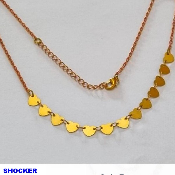 SHOCKER BRUTO PRONTO PARA BANHO CORAÇÕES LISOS  PESO TOTAL 2,8GR  - FECHO LAGOSTA - +EXTENSOR - BRU100106A
