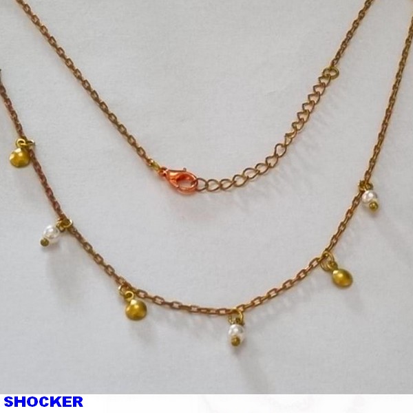 SHOCKER BRUTO PRONTO PARA BANHO(CX104) PÉROLAS E BOLINHAS OCAS  PESO TOTAL 2,9GR  - FECHO LAGOSTA - +EXTENSOR - BRU100110A