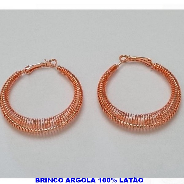 BRINCO BRUTO PRONTO PARA BANHO ARGOLA REVESTIDA ESPIRAL 40MM - LARGURA 7MM - PESO 8,3GR - BRU100117A