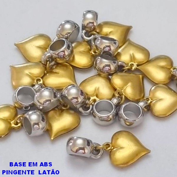 ACESSORIO NO BRUTO PRONTO PARA O BANHO(E2819) PINGENTE CORAÇÃO 12MM - BERLOQUE PARA PULSEIRA SIMILAR A PANDORA(PEÇA VENDIDA POR UNIDADE) PENDENTE ABS - PESO 0,9GR - BRU000604