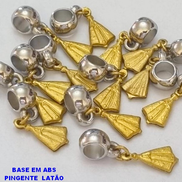 ACESSÓRIO NO BRUTO PRONTO PARA O BANHO(E2135) PINGENTE NOSSA SENHORA APARECIDA 15MM - BERLOQUE PARA PULSEIRA SIMILAR A PANDORA(PEÇA VENDIDA POR UNIDADE) PENDENTE ABS - PESO  0,5GR - BRU000603