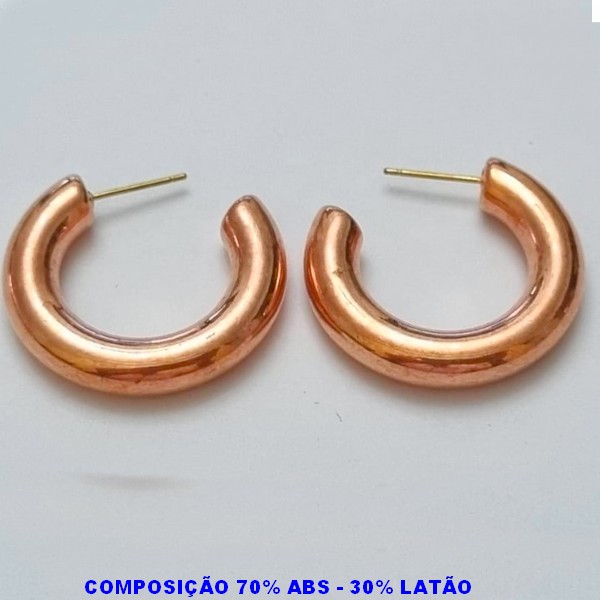 BRINCO NO BRUTO PRONTO PARA O BANHO - 70% ABS + 30% LATÃO -  BRINCO DE ARGOLA  TAMANHO 30MM LARGURA 5MM -  PESO 3,8GR - BRU100153A