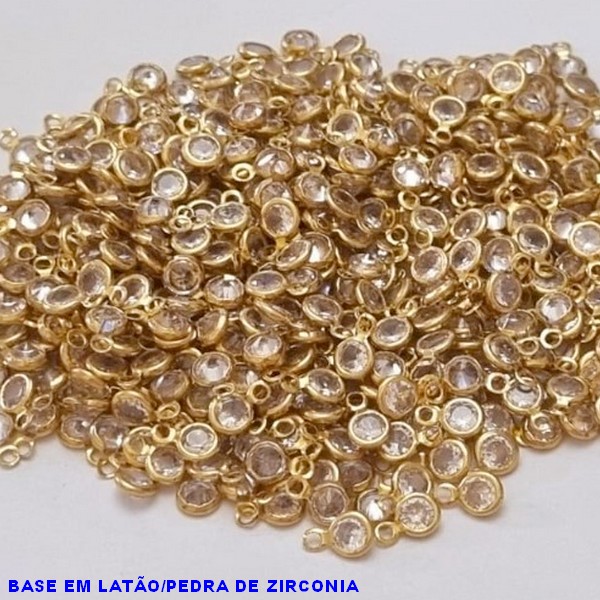 PINGENTE NO BRUTO PRONTO PARA O BANHO - PINGENTE TAMANHO 4MM COMPOSIÇÃO LATÃO E ZIRCONIA - PESO DA UNIDADE 0,2GR -( PRODUTO VENDIDO POR UNIDADE) BRU000610