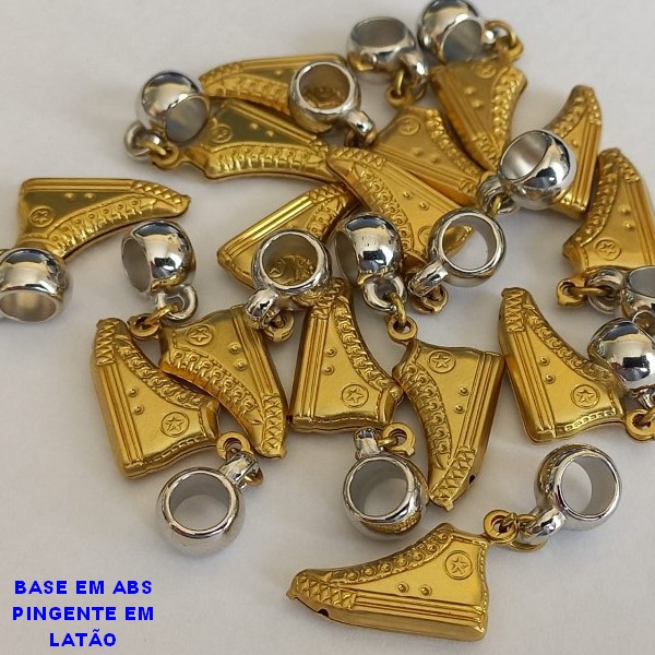 ACESSÓRIO NO BRUTO PRONTO PARA O BANHO(1841) PINGENTE  TENIS DUPLO 18MM - BERLOQUE PARA PULSEIRA SIMILAR A PANDORA(PEÇA VENDIDA POR UNIDADE) PENDENTE ABS - PESO  1,3GR - BRU000614