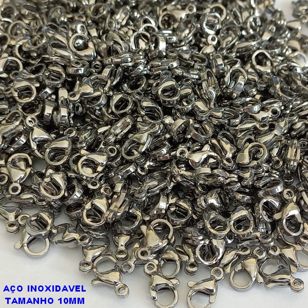 ACESSORIO EM AÇO INOXIDAVEL 316L - FECHO LAGOSTA 10MM COMPOSIÇÃO 100% AÇO INOXIDAVEL - AÇO000615
