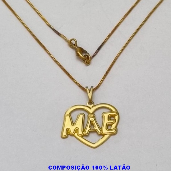 GARGANTILHA NO BRUTO PRONTO PARA O BANHO - (3190) - GARGANTILHA COM CORRENTE VENEZIANA E PINGENTE PINGENTE CORAÇÃO VAZADO 20MM MÃE- TAMANHO 45,0CM- FECHO LAGOSTA - PESO 2,8GR BRU100160A