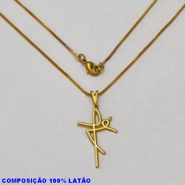GARGANTILHA NO BRUTO PRONTO PARA O BANHO - (3612) - GARGANTILHA COM CORRENTE VENEZIANA E PINGENTE PINGENTE FÉ 27MM - TAMANHO 45,0CM- FECHO LAGOSTA - PESO 2,5GR BRU100163A