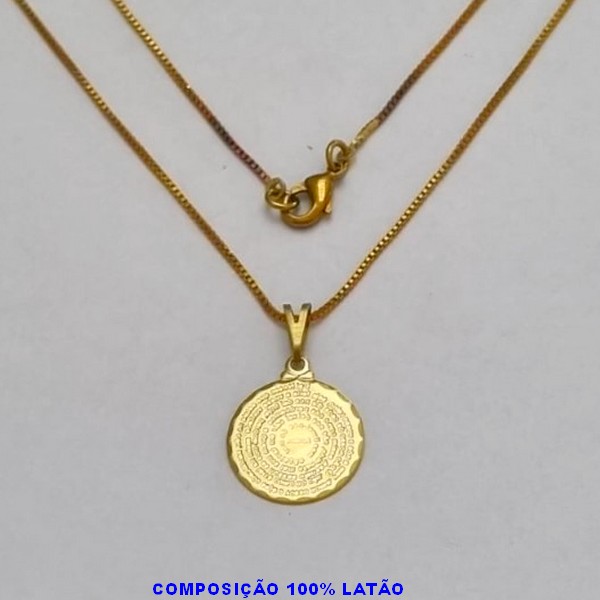 GARGANTILHA NO BRUTO PRONTO PARA O BANHO - (2135) - GARGANTILHA COM CORRENTE VENEZIANA E PINGENTE PINGENTE C/ ORAÇÃO PAI NOSSO 15MM - TAMANHO 45,0CM- FECHO LAGOSTA - PESO 2,5GR BRU100168A