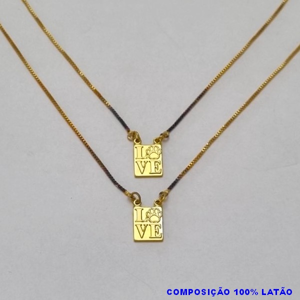 ESCAPULÁRIO BRUTO PRONTO PARA BANHO  COM CORRENTE VENEZIANA -  (5238) ESCAPULÁRIO RETANGULAR PATINHA PESO 12X8MM 4,0GR - BRU100178A