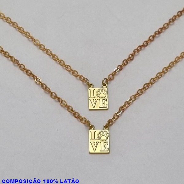 ESCAPULÁRIO BRUTO PRONTO PARA BANHO  COM CORRENTE CADEADO -  (5238) ESCAPULÁRIO RETANGULAR PATINHA PESO 12X8MM 5,5GR - BRU100179A