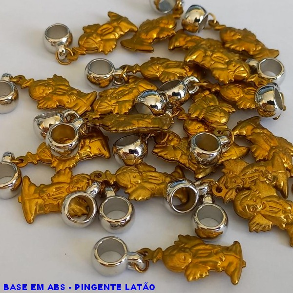 ACESSÓRIO NO BRUTO PRONTO PARA O BANHO(E1269) PINGENTE ANJO 23X12MM - BERLOQUE PARA PULSEIRA SIMILAR A PANDORA(PEÇA VENDIDA POR UNIDADE) - SEPARADOR ABS  PESO 1,1GR - BRU000635