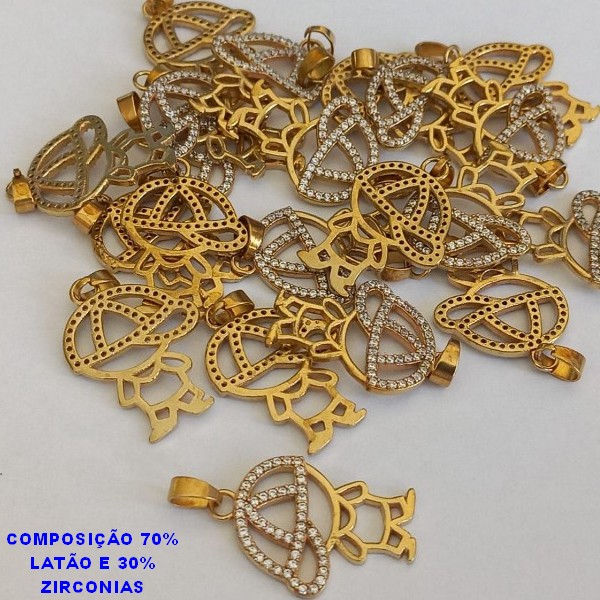 PINGENTE NO BRUTO PRONTO PARA O BANHO (CX15) - PINGENTE DE MENINO TODO CRAVEJADO EM MICRO ZIRCÔNIAS - PESO TOTAL 1,3GR - TAMANHO 23MM - (VENDIDO POR UNIDADE) BRU000639