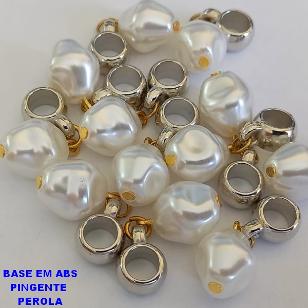 ACESSÓRIO NO BRUTO PRONTO PARA O BANHO PÉROLA 10MM - BERLOQUE PARA PULSEIRA SIMILAR A PANDORA(PEÇA VENDIDA POR UNIDADE) - SEPARADOR ABS  PESO 0,8GR - BRU000651