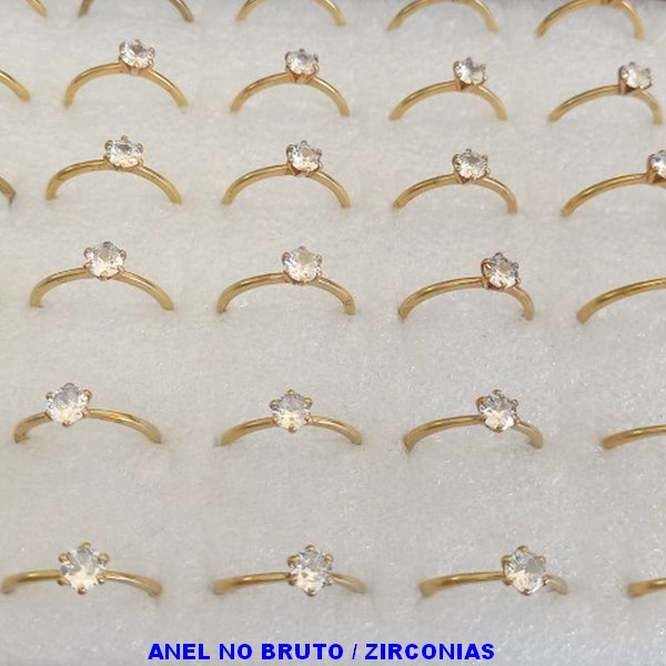 ANEL NO BRUTO PRONTO PARA O BANHO COM PEDRA DE  ZIRCÔNIA SOLITÁRIO PESO 1,3GR ANEL000136