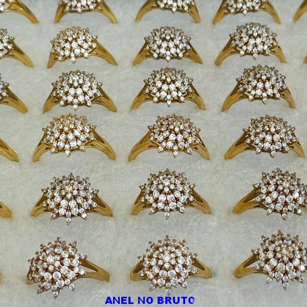 ANEL NO BRUTO PRONTO PARA O BANHO CRAVEJADO COM MICRO ZIRCÕNIAS  PESO 2,3GR ANEL000135