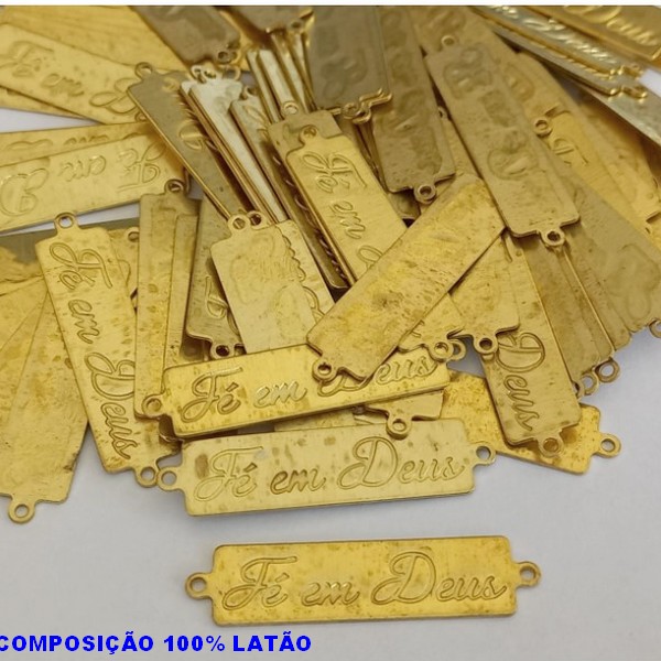 ACESSÓRIO BRUTO PRONTO PARA BANHO (CX20) -  (E2868) CHAPINHA FÉ EM DEUS VENDIDA POR UNIDADE COMPOSIÇÃO LATÃO - PESO 0,8GR - TAMANHO 28MM BRU000668