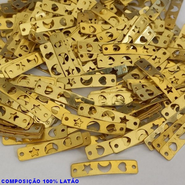 ACESSÓRIO BRUTO PRONTO PARA BANHO (CX20) -  (E2156) CHAPINHA ESTRELA LUA E CORAÇÃO  VENDIDA POR UNIDADE COMPOSIÇÃO LATÃO - PESO 0,3GR - TAMANHO 21MM BRU000669