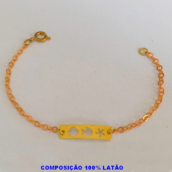 PULSEIRA NO BRUTO PRONTO PARA O BANHO (INFANTIL) COM CHAPINHA FUNDO DO MAR - TAMANHO 15CM PESO TOTAL 1,2GR - BRU100241A