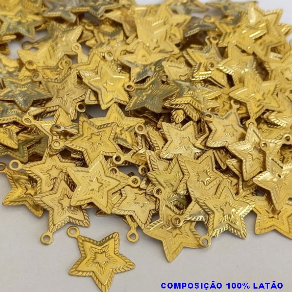 ACESSÓRIO BRUTO PRONTO PARA BANHO (CX20) -  (E2640) ESTRELA VENDIDA POR UNIDADE COMPOSIÇÃO LATÃO - PESO 0,4GR - TAMANHO 14MM BRU000686