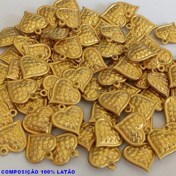 ACESSÓRIO BRUTO PRONTO PARA BANHO (CX19) -  (E2875) CORAÇÃO VENDIDA POR UNIDADE COMPOSIÇÃO LATÃO - PESO 0,6GR - TAMANHO 14MM BRU000687