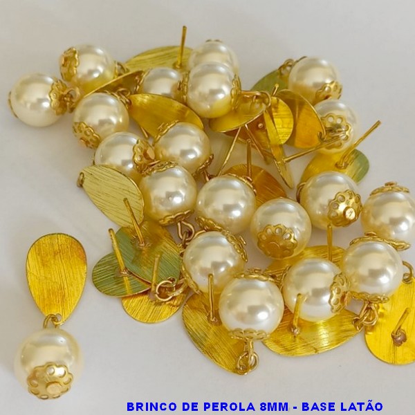 BRINCO NO BRUTO PRONTO PARA O BANHO - BASE LISA  PÉROLA  TAMANHO - 23MM - PESO 1,7GR - BRU100247A