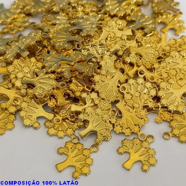 ACESSÓRIO BRUTO PRONTO PARA BANHO - VENDIDA POR UNIDADE COMPOSIÇÃO LATÃO (2707) ARVORE DA VIDA 10MM - PESO TOTRAL 0,4GR - BRU000714