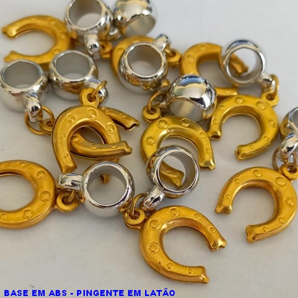 ACESSÓRIO NO BRUTO PRONTO PARA O BANHO(E869)BASE EM ABS - FERRADURA 22MM -  BERLOQUE PARA PULSEIRA SIMILAR A PANDORA(PEÇA VENDIDA POR UNIDADE) - PESO 0,8GR - BRU000744