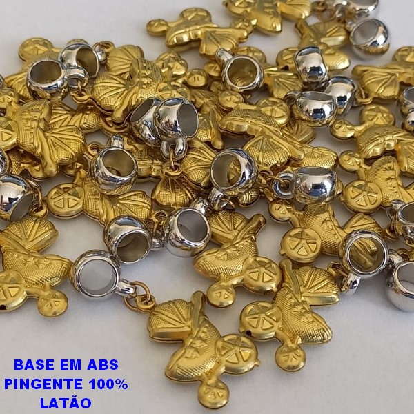 ACESSORIO NO BRUTO PRONTO PARA O BANHO(645)CARRINHO DE BEBE DUPLO 20MM- BERLOQUE PARA PULSEIRA SIMILAR A PANDORA(PEÇA VENDIDA POR UNIDADE) - PESO 1,9GR - BRU000786