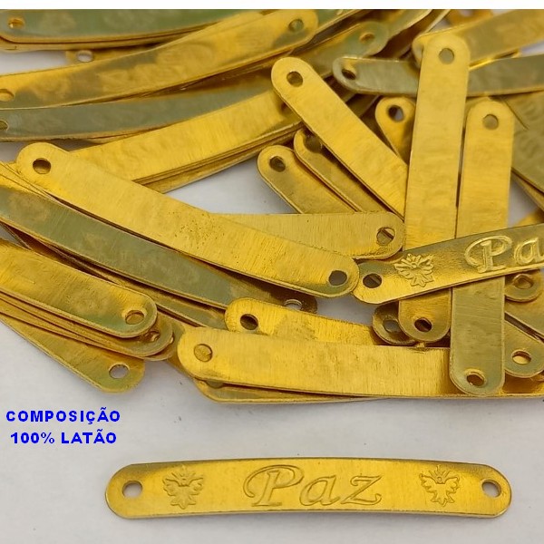 ACESSÓRIO BRUTO PRONTO PARA BANHO -  (3.1488) CHAPINHA ESCRITO PAZ VENDIDA POR UNIDADE COMPOSIÇÃO LATÃO - PESO 0,7GR - TAMANHO 35MM BRU000795
