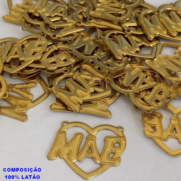 ACESSÓRIO BRUTO PRONTO PARA BANHO(CX48) -  (3888) PINGENTE CORAÇÃO VAZADO 20MM C/ MÃE C/2 ARGOLAS VENDIDA POR UNIDADE COMPOSIÇÃO LATÃO - PESO 0,9GR - TAMANHO 21MM BRU000801