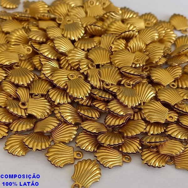 ACESSÓRIO BRUTO PRONTO PARA BANHO (CX12) - CONCHA DO MAR 9MM VENDIDA POR UNIDADE COMPOSIÇÃO LATÃO - PESO 0,3GR - BRU000807