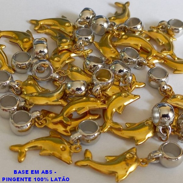 ACESSÓRIO NO BRUTO PRONTO PARA O BANHO GOLFINHO 31MM - BERLOQUE PARA PULSEIRA SIMILAR A PANDORA(PEÇA VENDIDA POR UNIDADE) - PESO 0,7GR - BRU000811