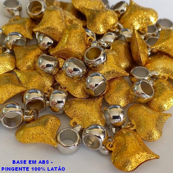 ACESSÓRIO NO BRUTO PRONTO PARA O BANHO CORAÇÃO BRILHANTE 26MM - BERLOQUE PARA PULSEIRA SIMILAR A PANDORA(PEÇA VENDIDA POR UNIDADE) - PESO 0,9GR - BRU000812