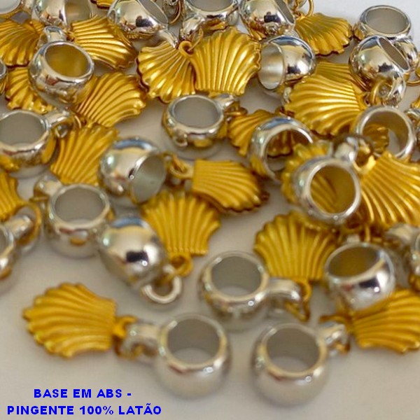 ACESSÓRIO NO BRUTO PRONTO PARA O BANHO CONCHA DO MAR 23MM - BERLOQUE PARA PULSEIRA SIMILAR A PANDORA(PEÇA VENDIDA POR UNIDADE) - PESO 0,5GR - BRU000814