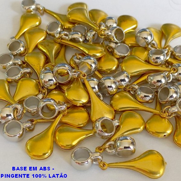 ACESSÓRIO NO BRUTO PRONTO PARA O BANHO GOTA DUPLA 26MM - BERLOQUE PARA PULSEIRA SIMILAR A PANDORA(PEÇA VENDIDA POR UNIDADE) - PESO 1,1GR - BRU000815