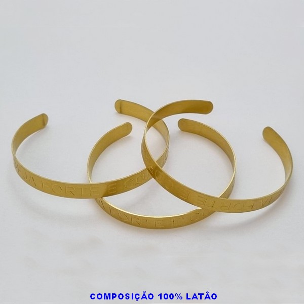 PULSEIRA(TIPO BRACELETE) NO BRUTO(CX133) PRONTO PARA O BANHO(3.3338) FRASE SEJA FORTE E CORAJOSA - PESO TOTAL 5.3 - BRU100305A