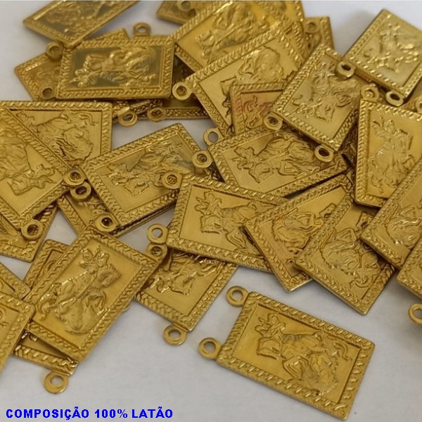 ACESSÓRIO BRUTO PRONTO PARA BANHO(CX72) -  (3.2850A2)SÃO JORGE VENDIDA POR UNIDADE COMPOSIÇÃO LATÃO - PESO 0,7GR - TAMANHO 17X11MM BRU000839