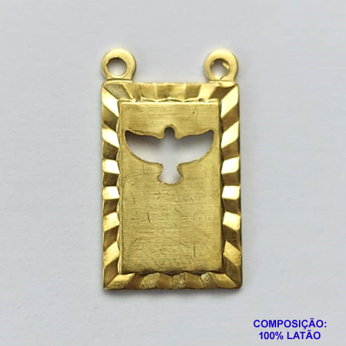 ACESSÓRIO BRUTO PRONTO PARA BANHO (CX83) -  (3.1865A2) PLACA ESPÍRITO SANTO MENSAGENS VENDIDA POR UNIDADE COMPOSIÇÃO LATÃO - PESO 0,8GR - TAMANHO 21X12MM BRU000843