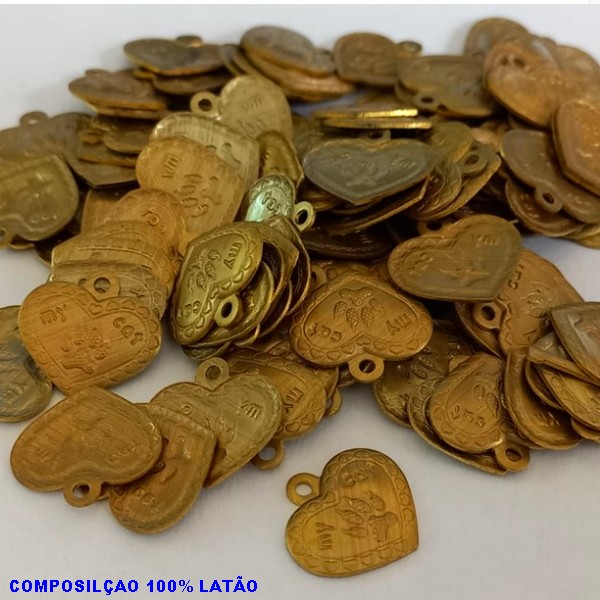 ACESSÓRIO BRUTO PRONTO PARA BANHO -  (3.1826A1) CORAÇÃO MY CAT VENDIDA POR UNIDADE COMPOSIÇÃO LATÃO - PESO 0,1GR - TAMANHO 13MM BRU000847
